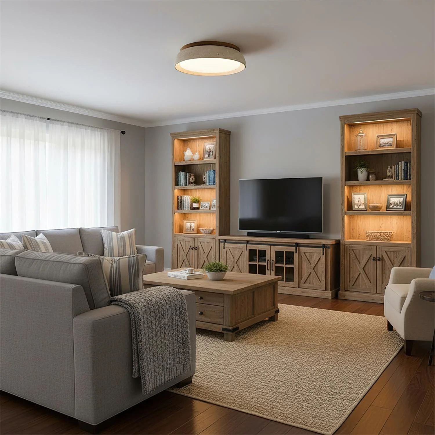 Houten LED Plafondlamp - Depiara Lumière