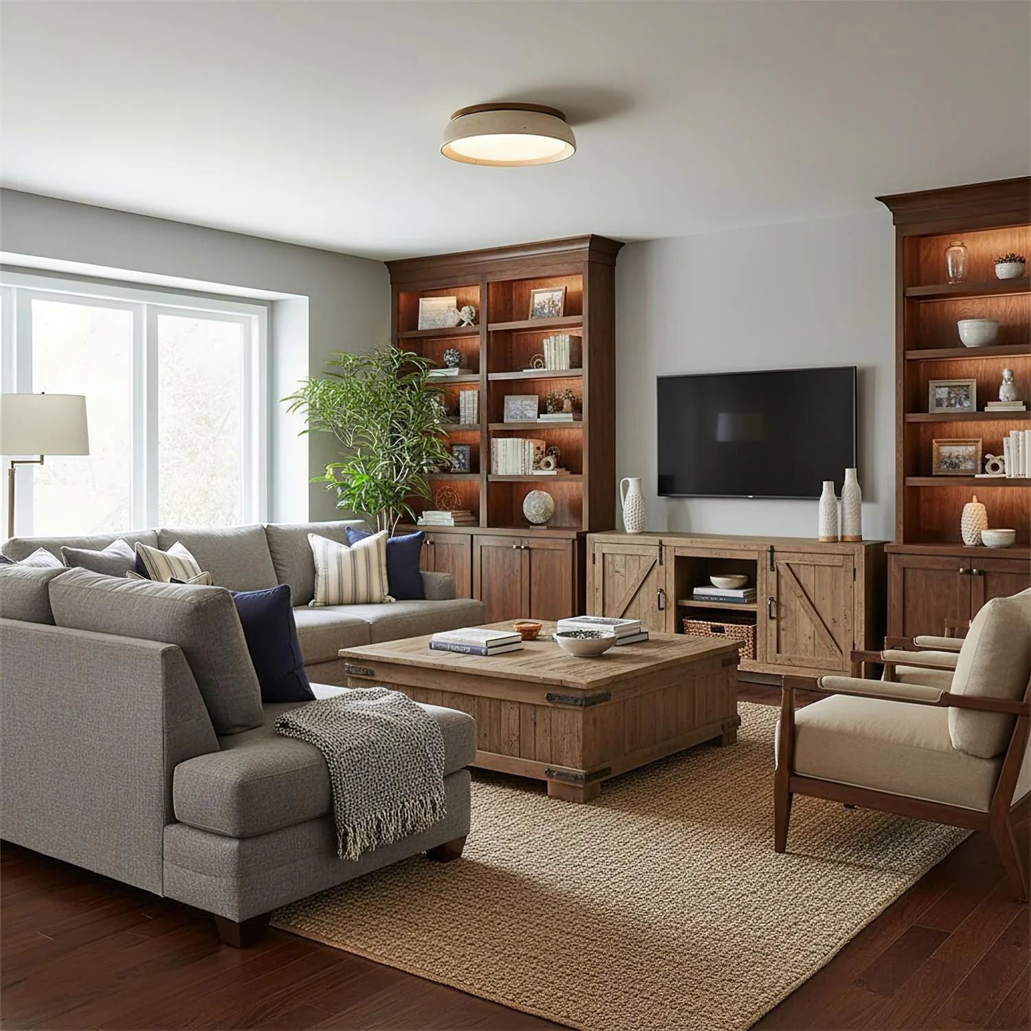 Houten LED Plafondlamp - Depiara Lumière