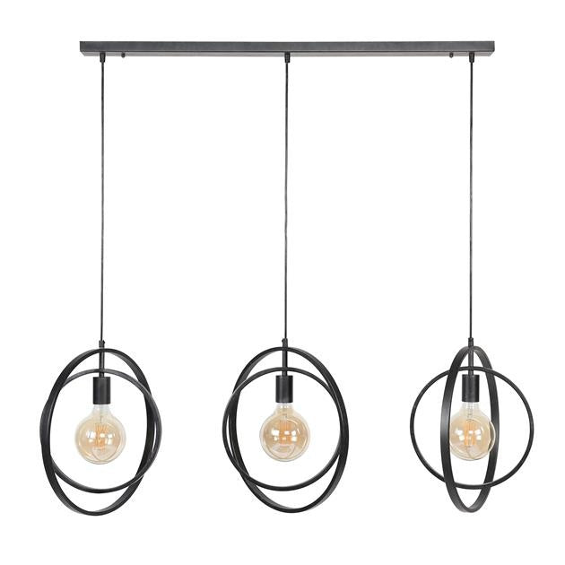 Industrial Otan 3-light Round Metal Pendant Lamp