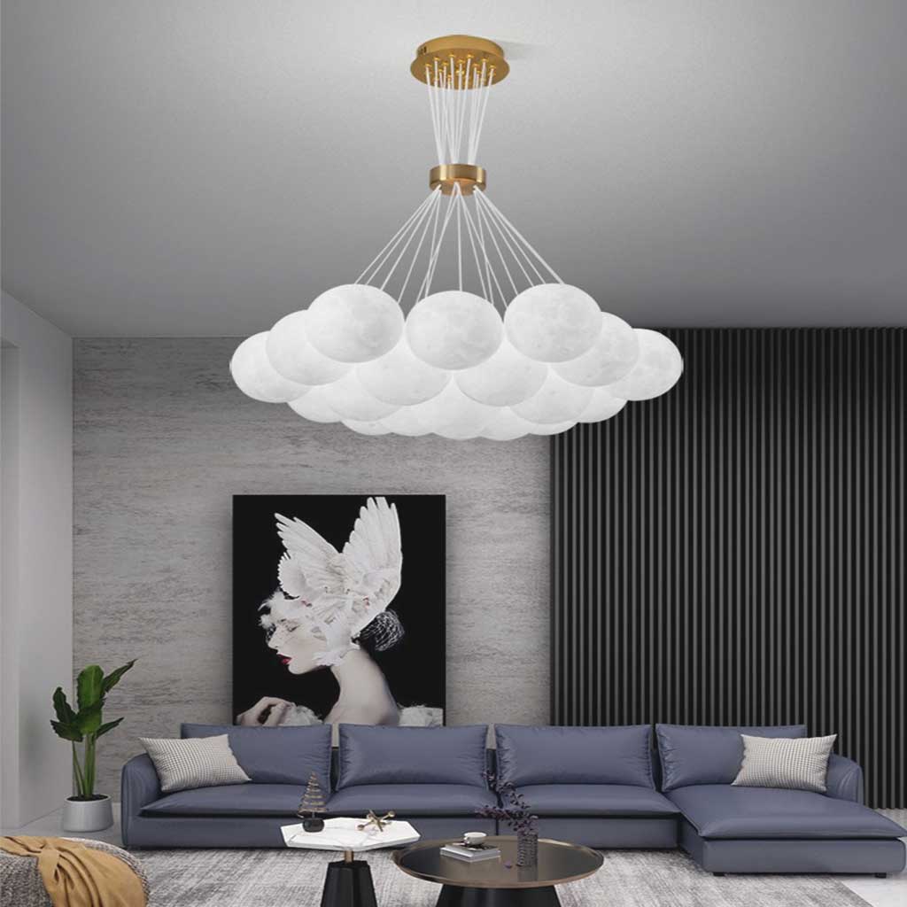 Hanglamp met maanstructuur - LunaCluster