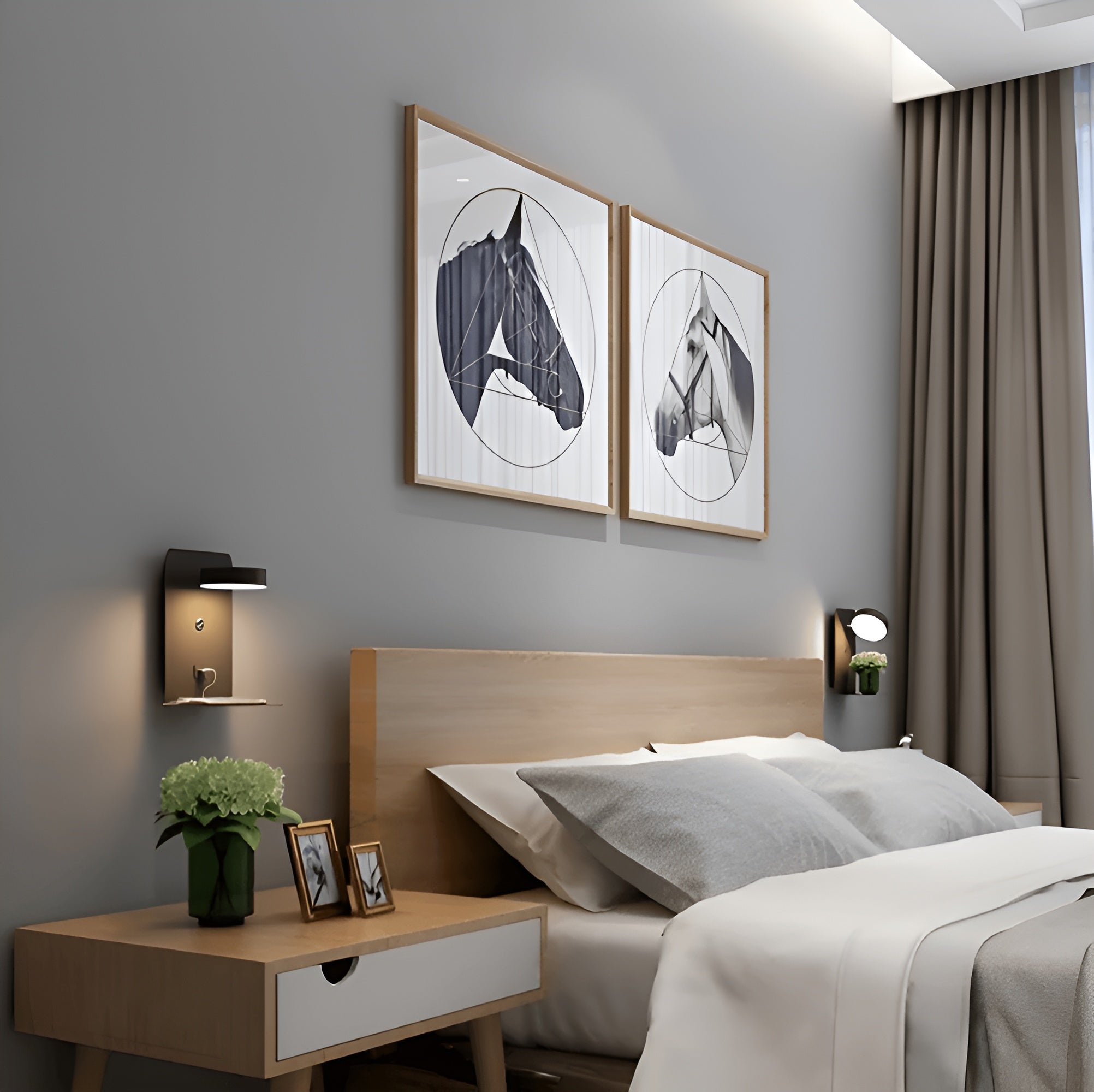Minimalistische Wandlamp met USB telefoonoplader - LunaPhone