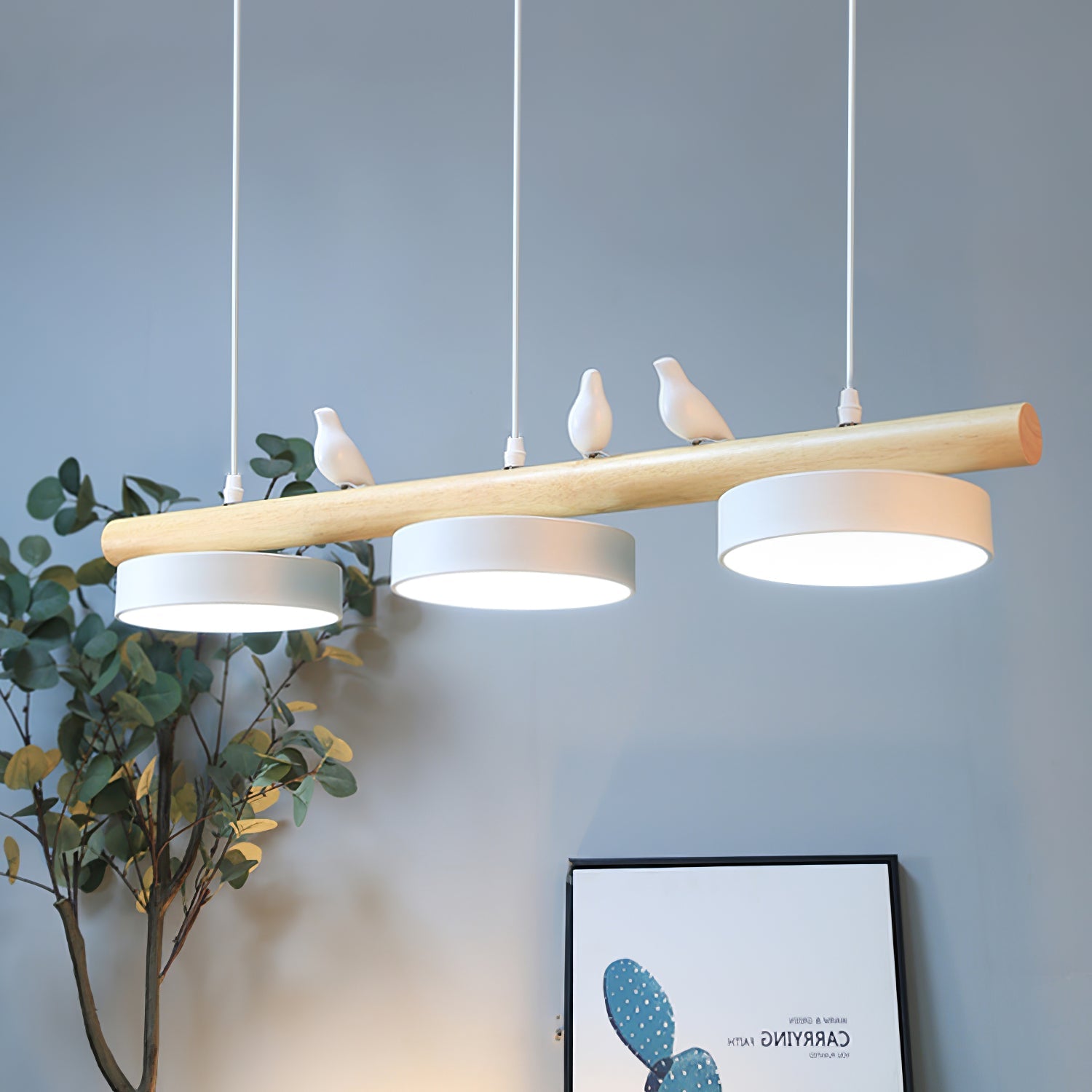 Scandinavische Hanglamp (LED) met Vogels - FeatherNest