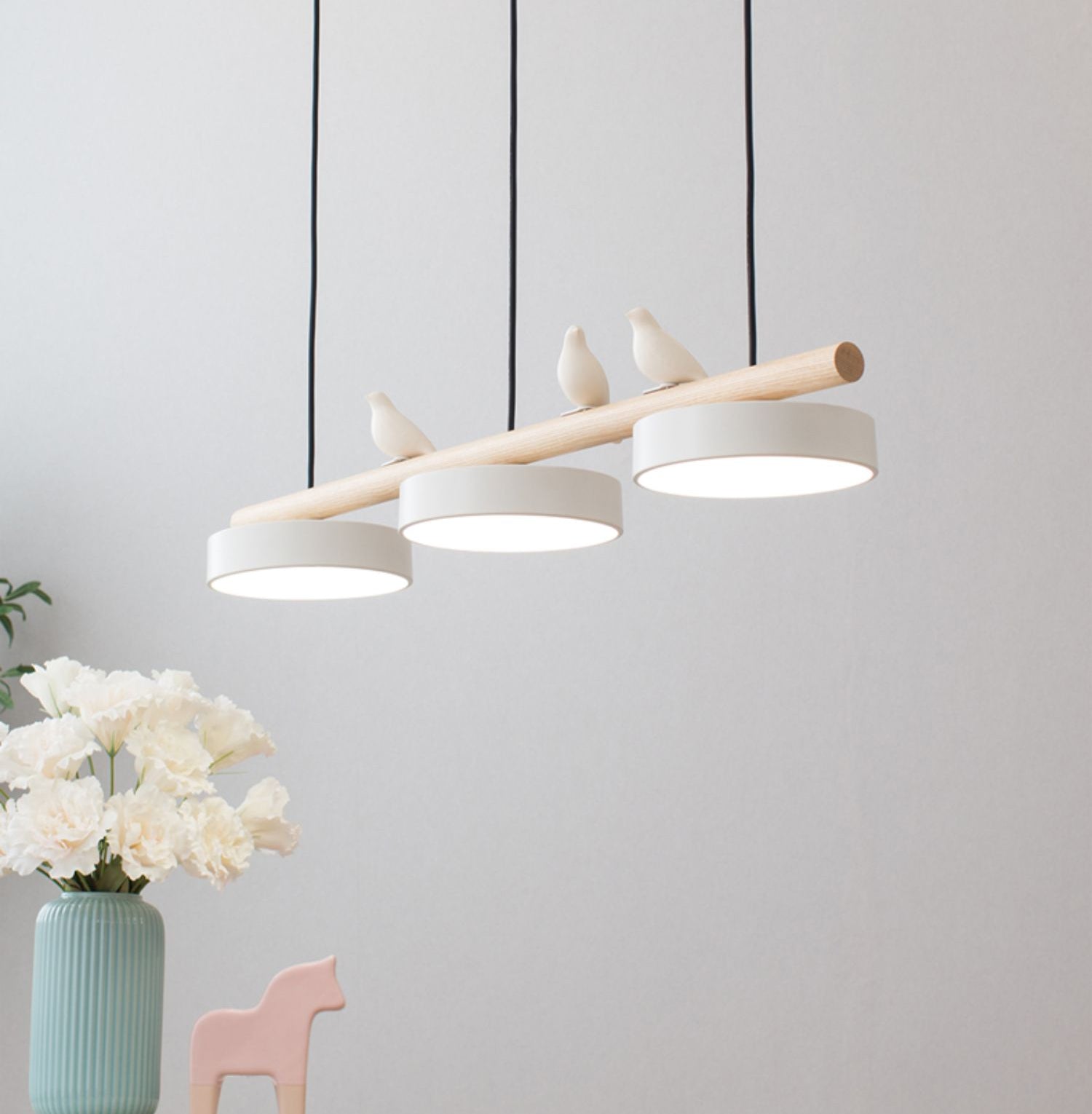 Scandinavische Hanglamp (LED) met Vogels - FeatherNest