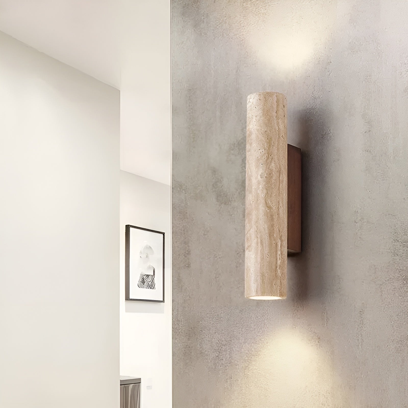 Elegante Wandlamp met Natuurlijk Travertin - TraveraGlow