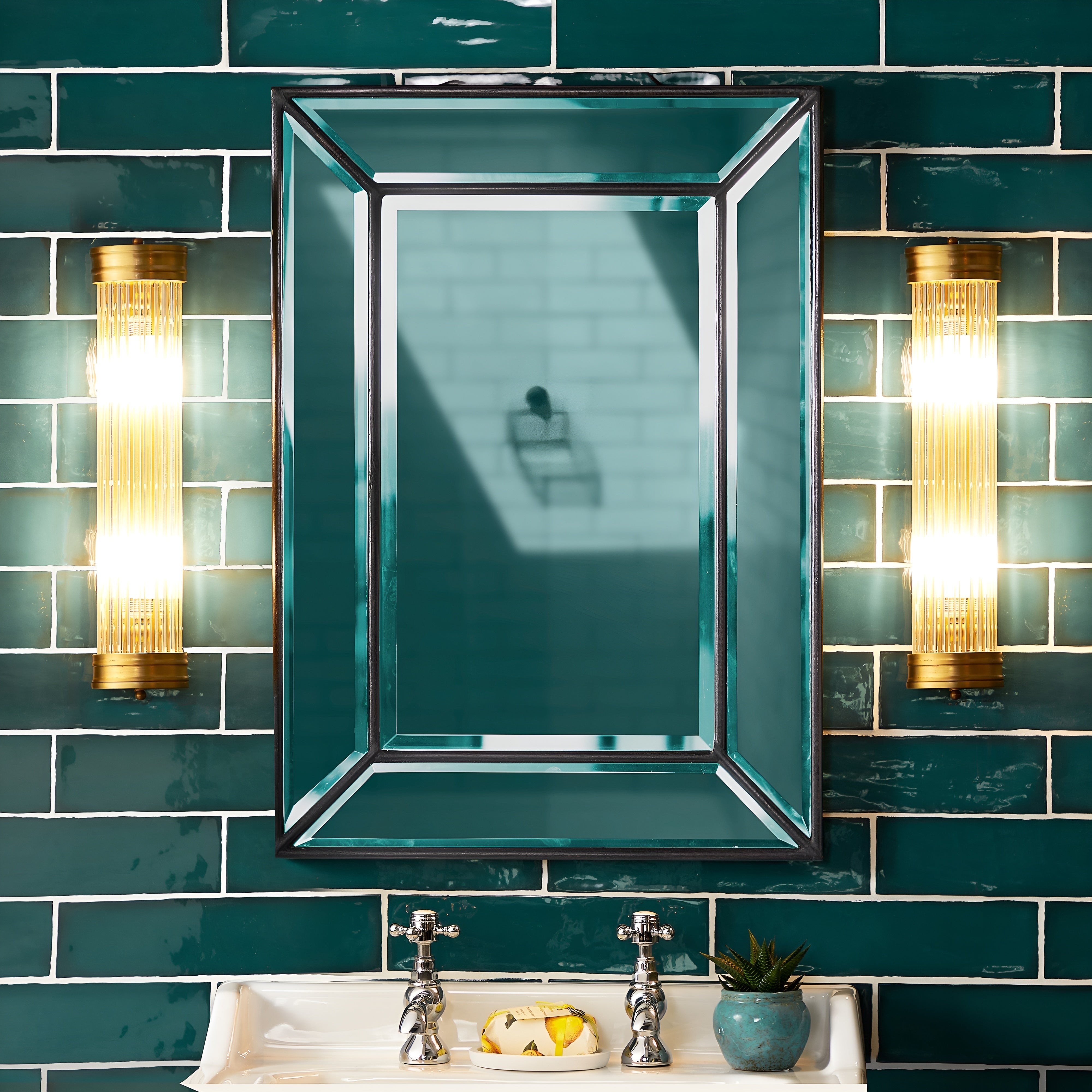 Art Deco Wandlamp (IP44) - LumiVerre