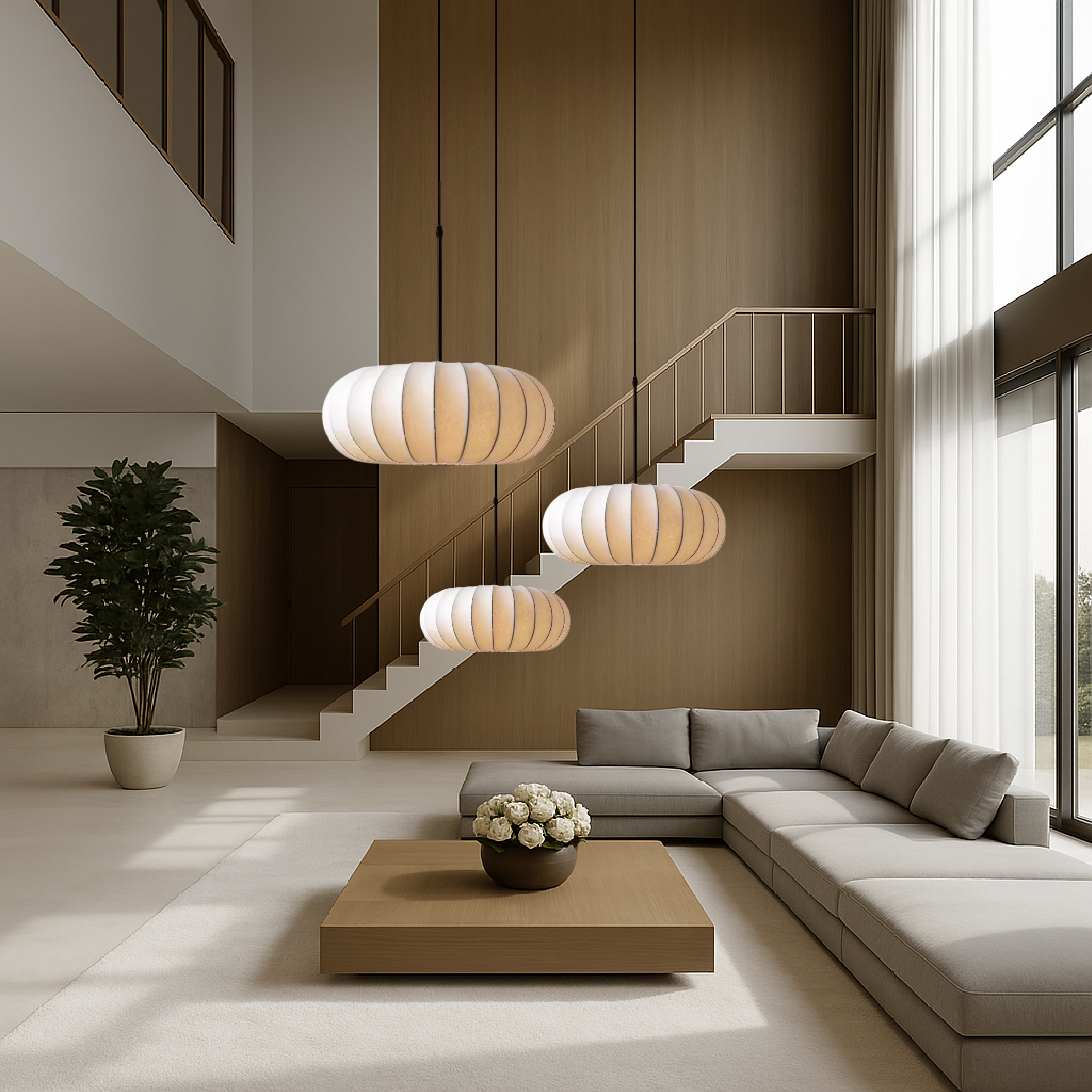 Zijden Hanglamp (LED) - Sereno Silk