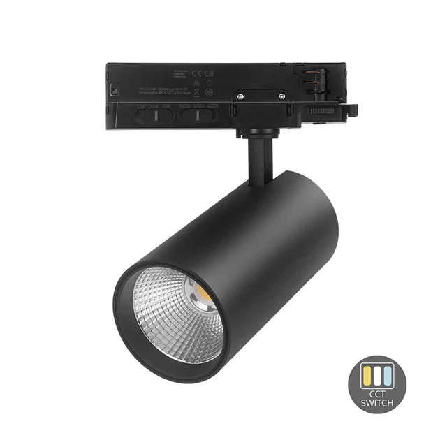 3-Fase Dimbare LED Railspot met CCT-Switch - LumiTrack Pro Zwart