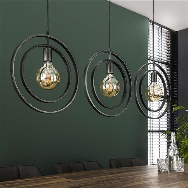 Industrial Otan 3-light Round Metal Pendant Lamp