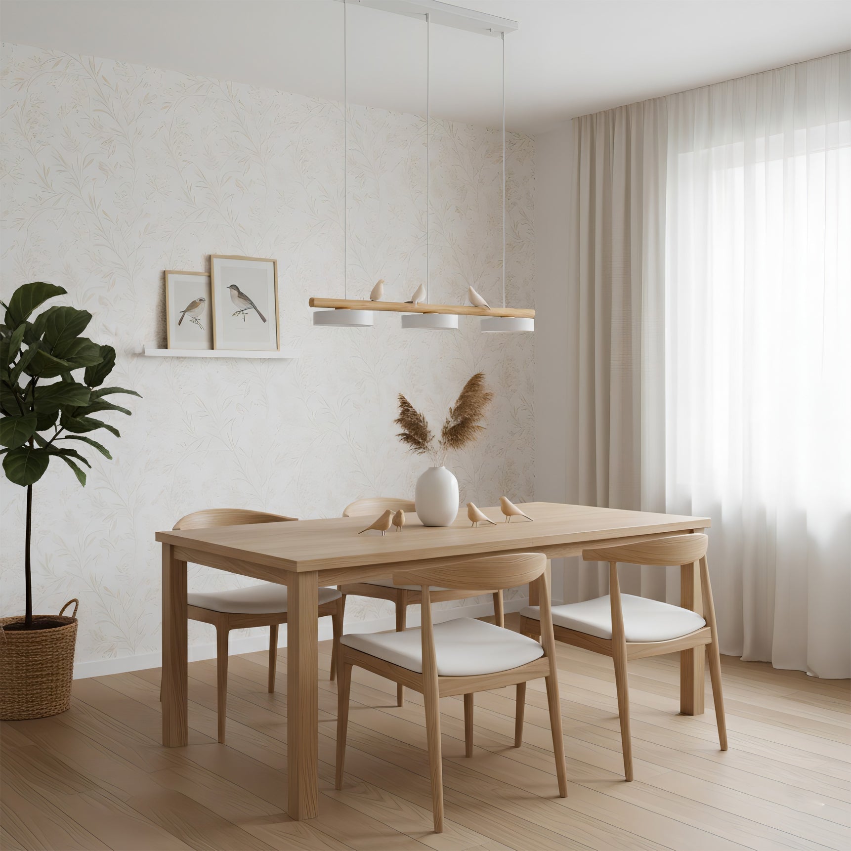 Scandinavische Hanglamp (LED) met Vogels - FeatherNest