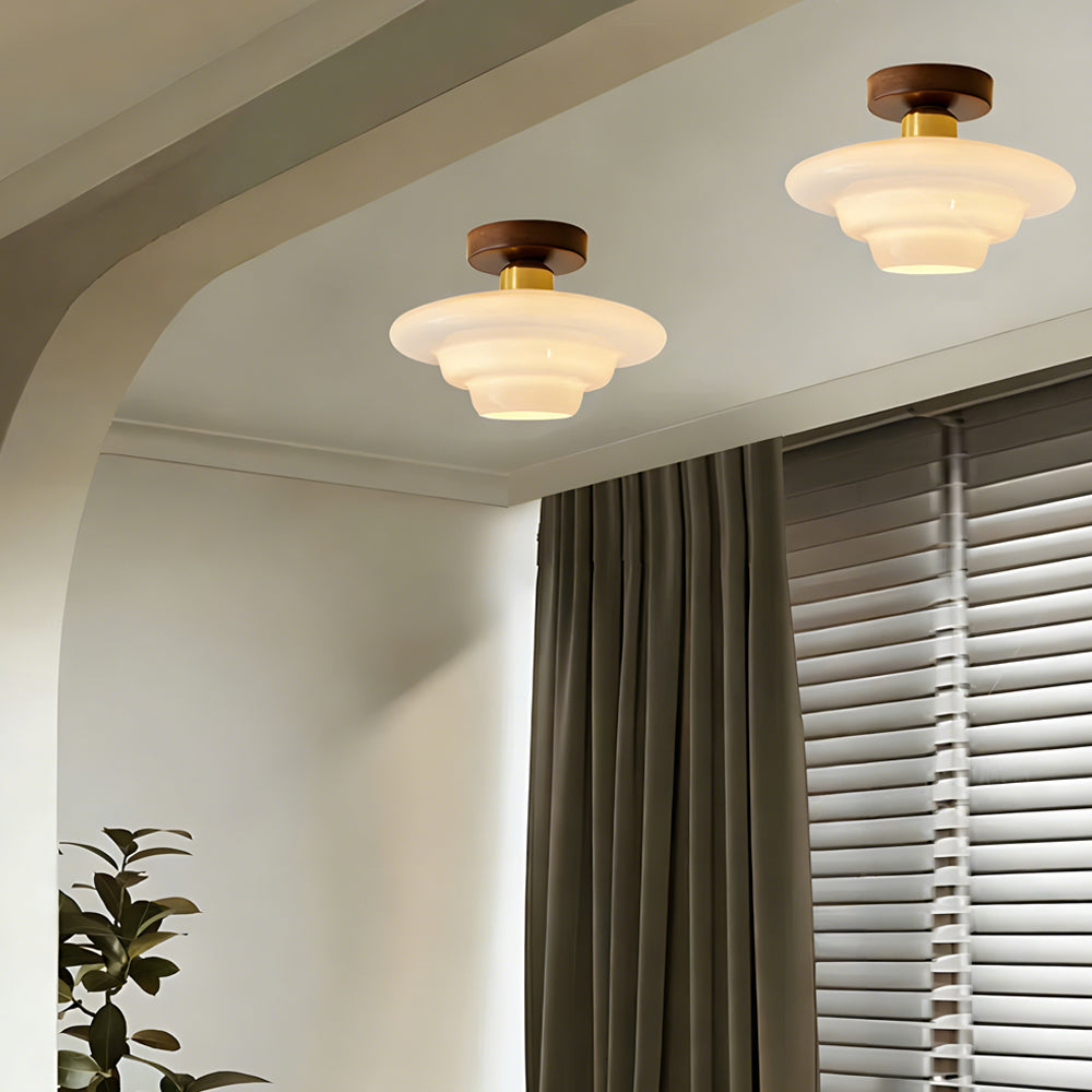 Scandinavische Plafondlamp (LED) van Walnoot & Glas - Nordivale