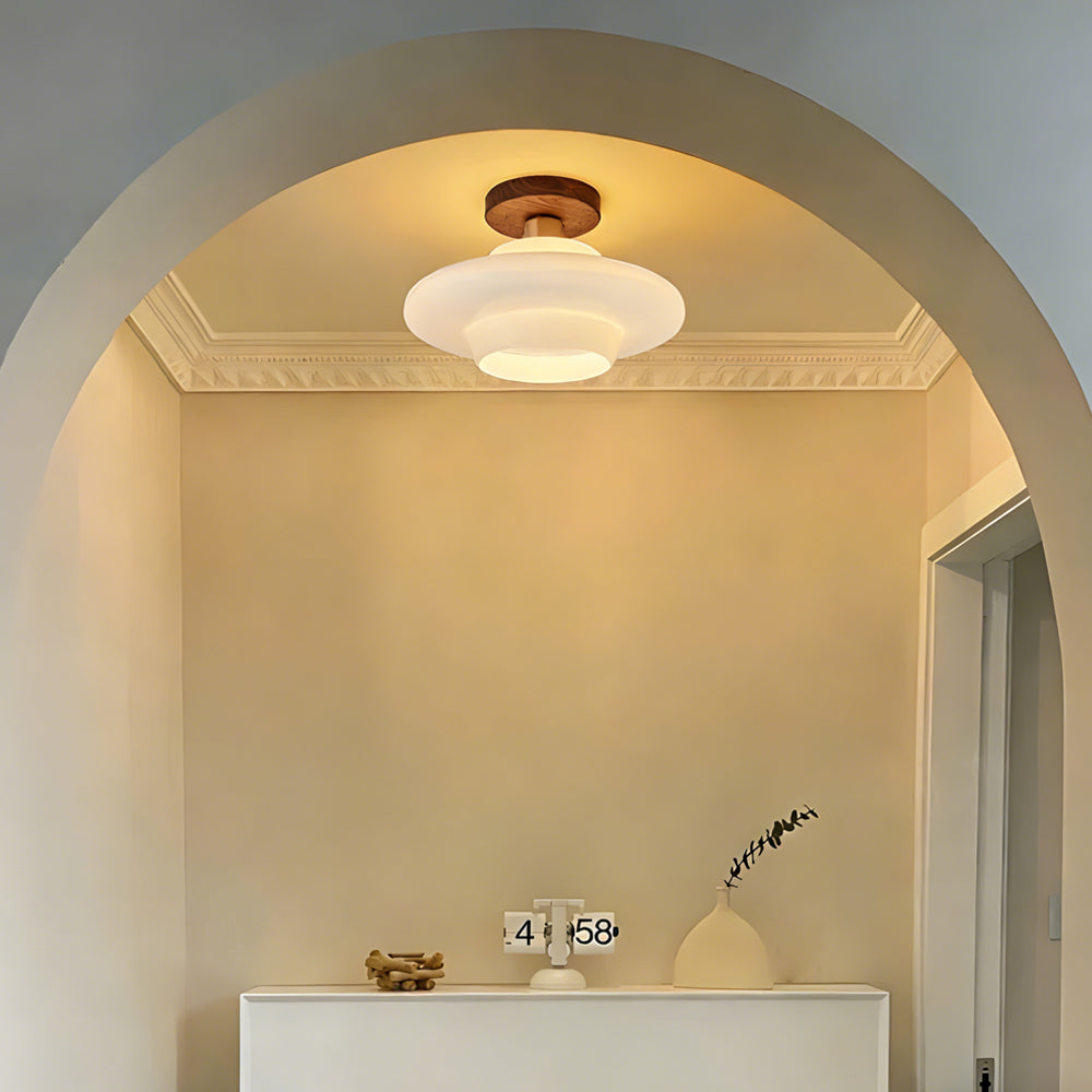 Scandinavische Plafondlamp (LED) van Walnoot & Glas - Nordivale