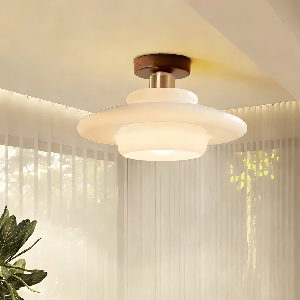 Scandinavische Plafondlamp (LED) van Walnoot & Glas - Nordivale
