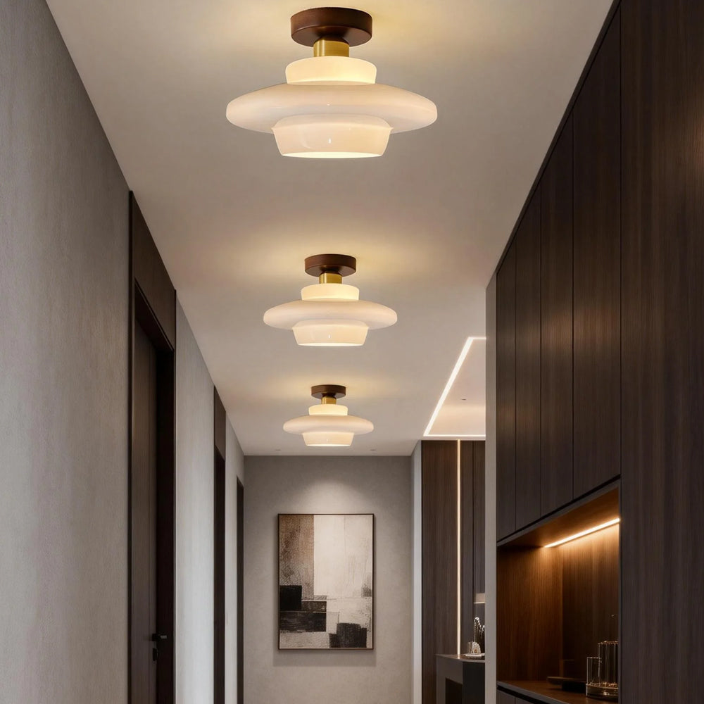 Scandinavische Plafondlamp (LED) van Walnoot & Glas - Nordivale