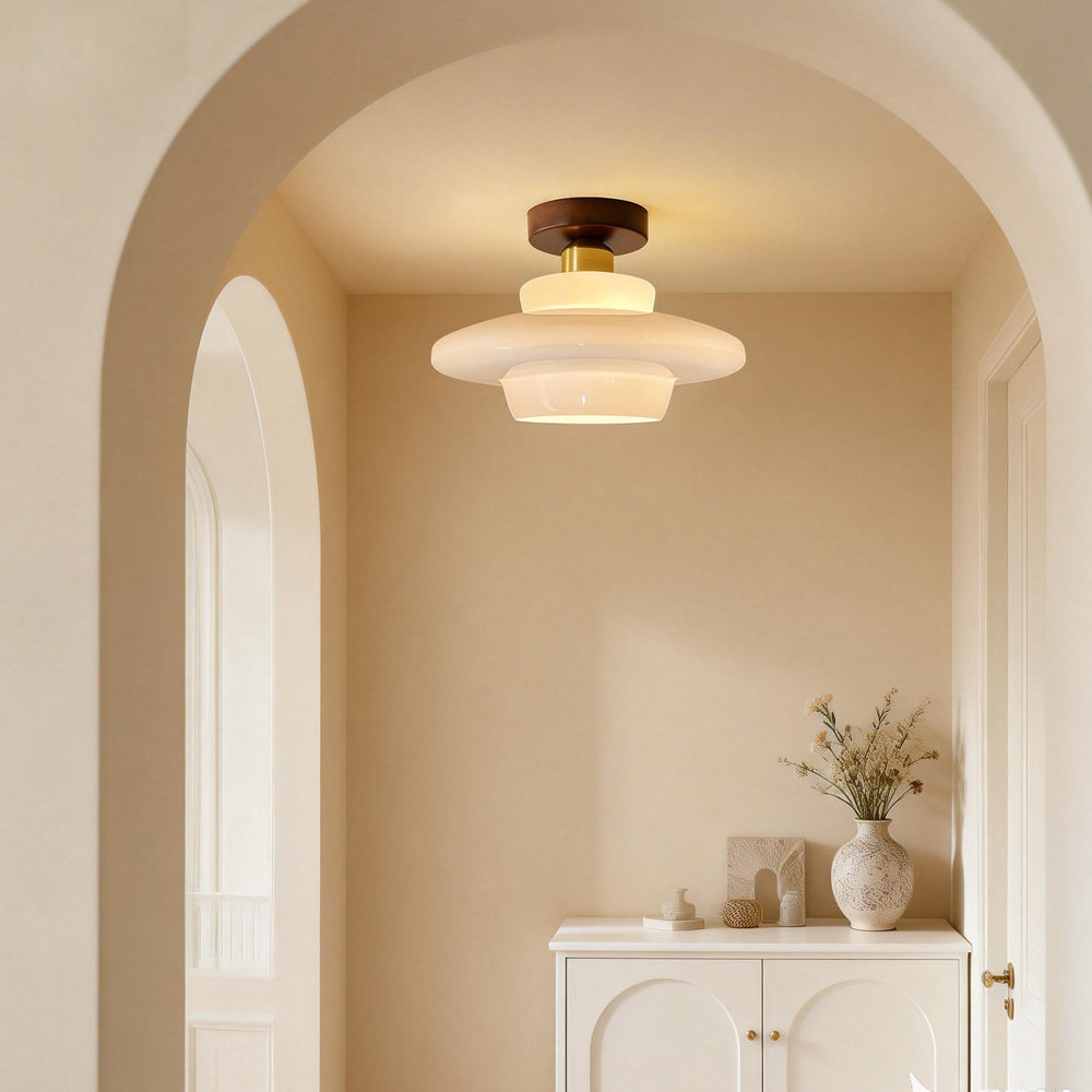 Scandinavische Plafondlamp (LED) van Walnoot & Glas - Nordivale