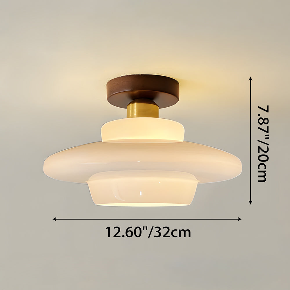 Scandinavische Plafondlamp (LED) van Walnoot & Glas - Nordivale