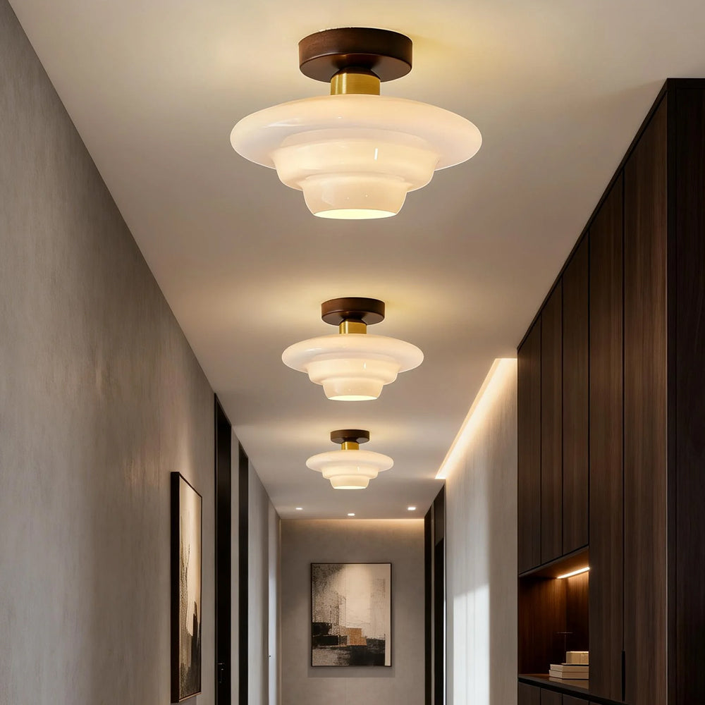 Scandinavische Plafondlamp (LED) van Walnoot & Glas - Nordivale