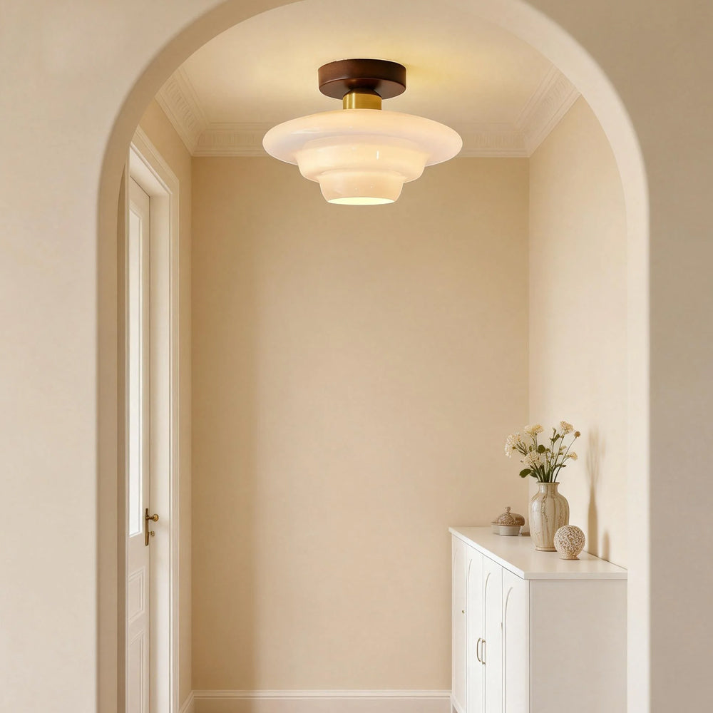 Scandinavische Plafondlamp (LED) van Walnoot & Glas - Nordivale