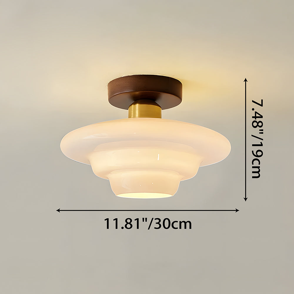 Scandinavische Plafondlamp (LED) van Walnoot & Glas - Nordivale