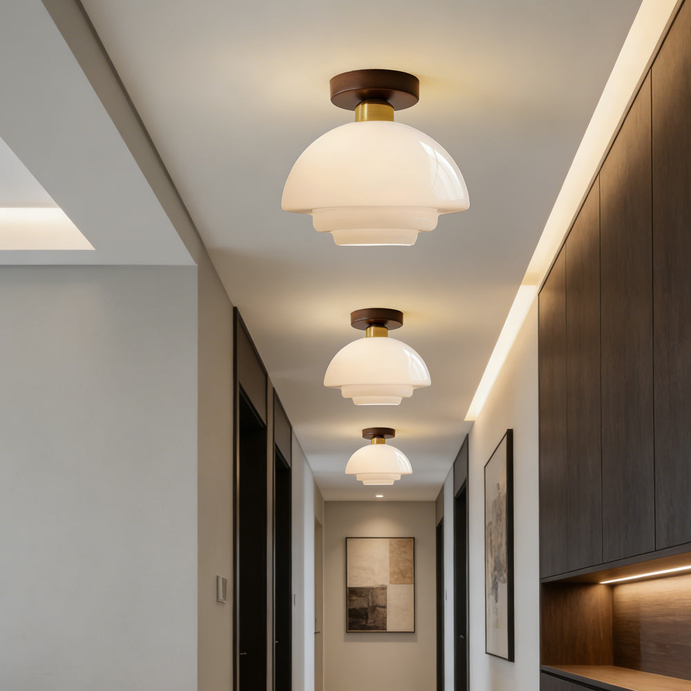 Scandinavische Plafondlamp (LED) van Walnoot & Glas - Nordivale
