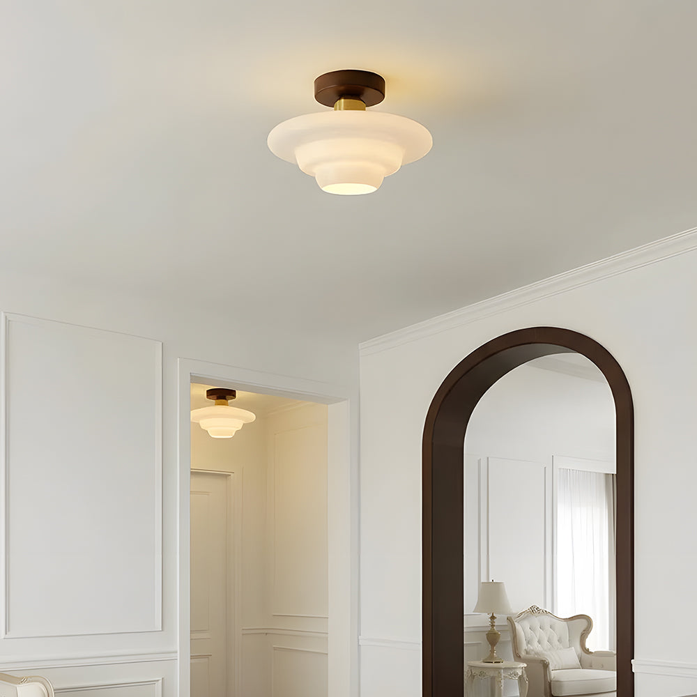 Scandinavische Plafondlamp (LED) van Walnoot & Glas - Nordivale