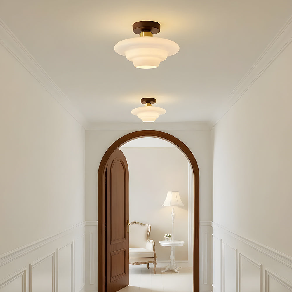 Scandinavische Plafondlamp (LED) van Walnoot & Glas - Nordivale