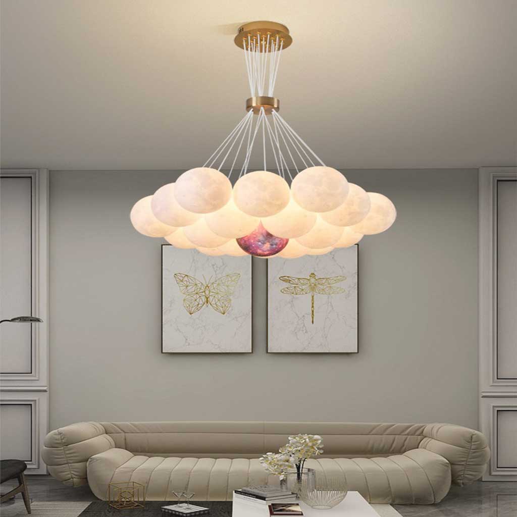 Hanglamp met maanstructuur - LunaCluster