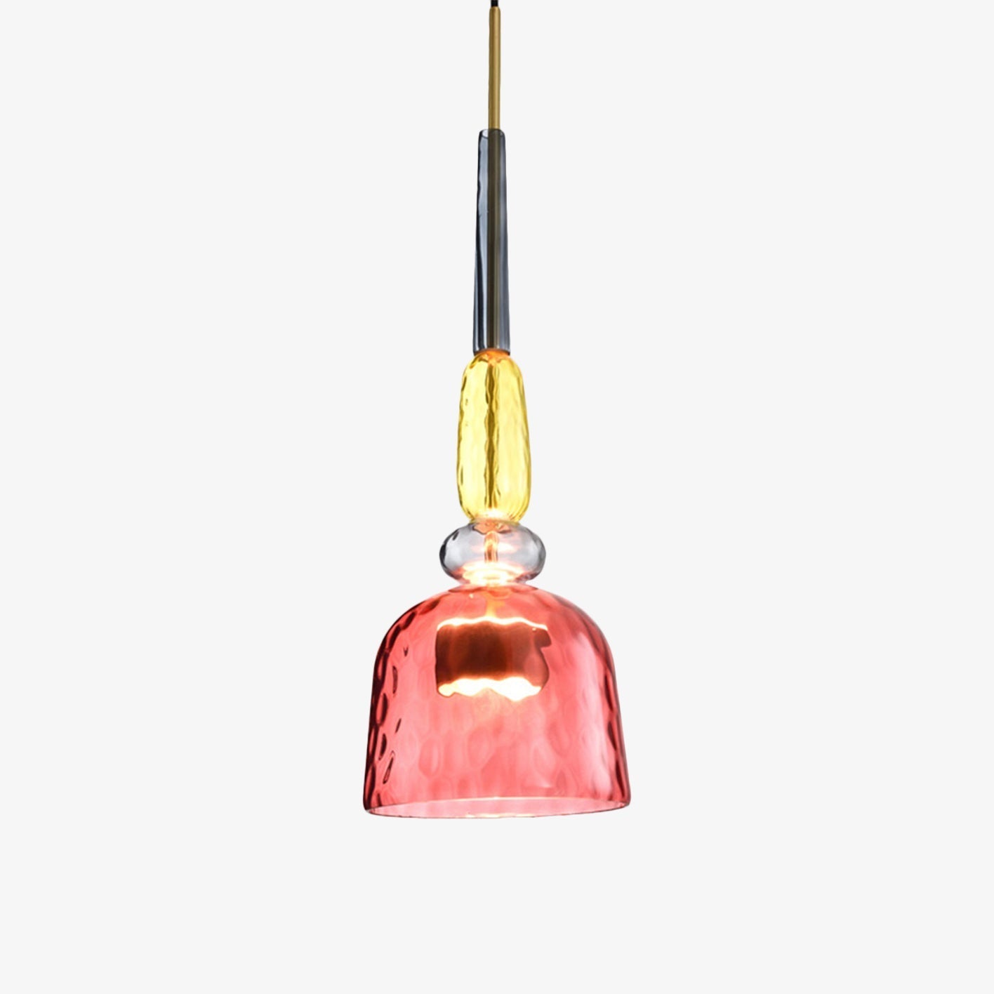Vintage Glazen Hanglamp - Chromara