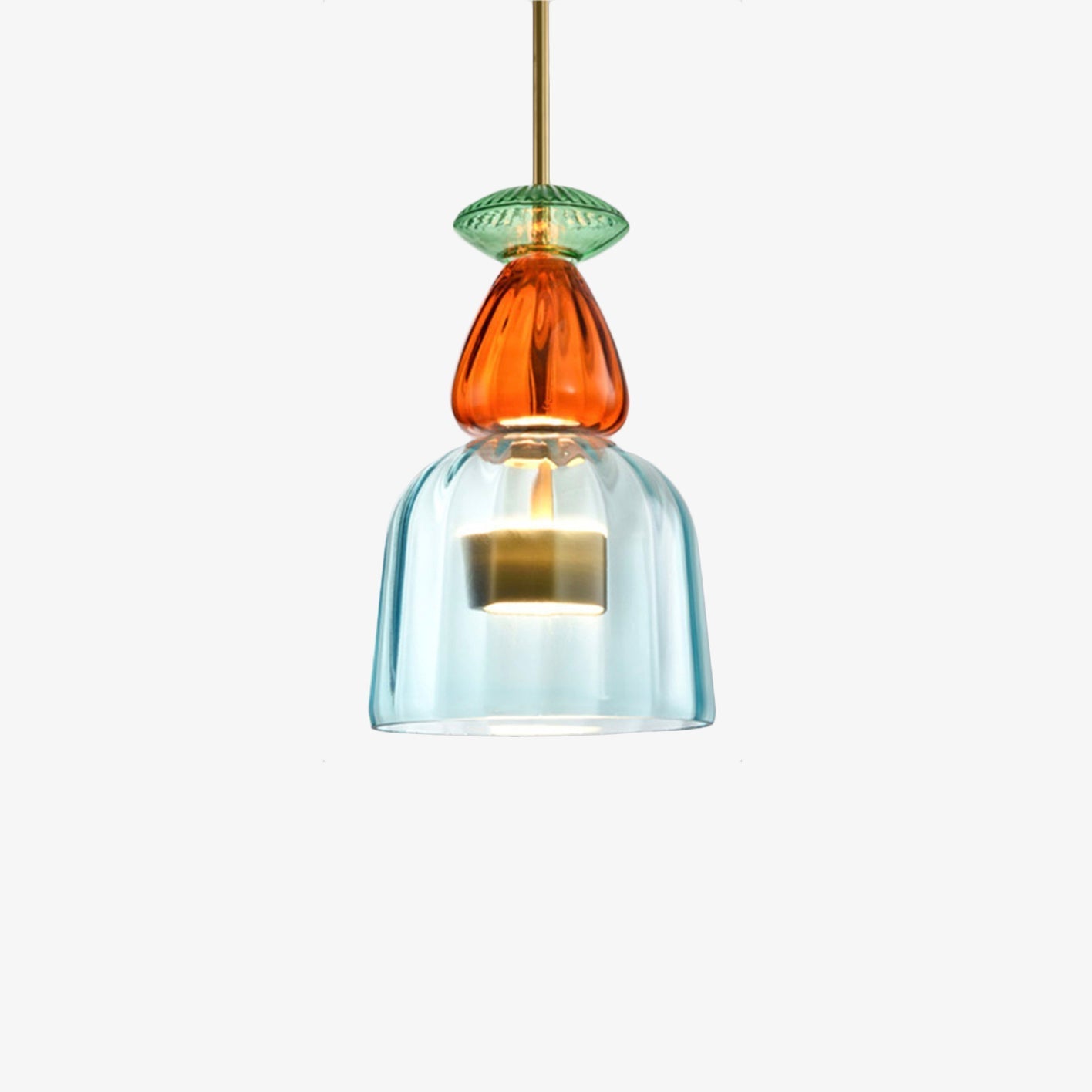 Vintage Glazen Hanglamp - Chromara