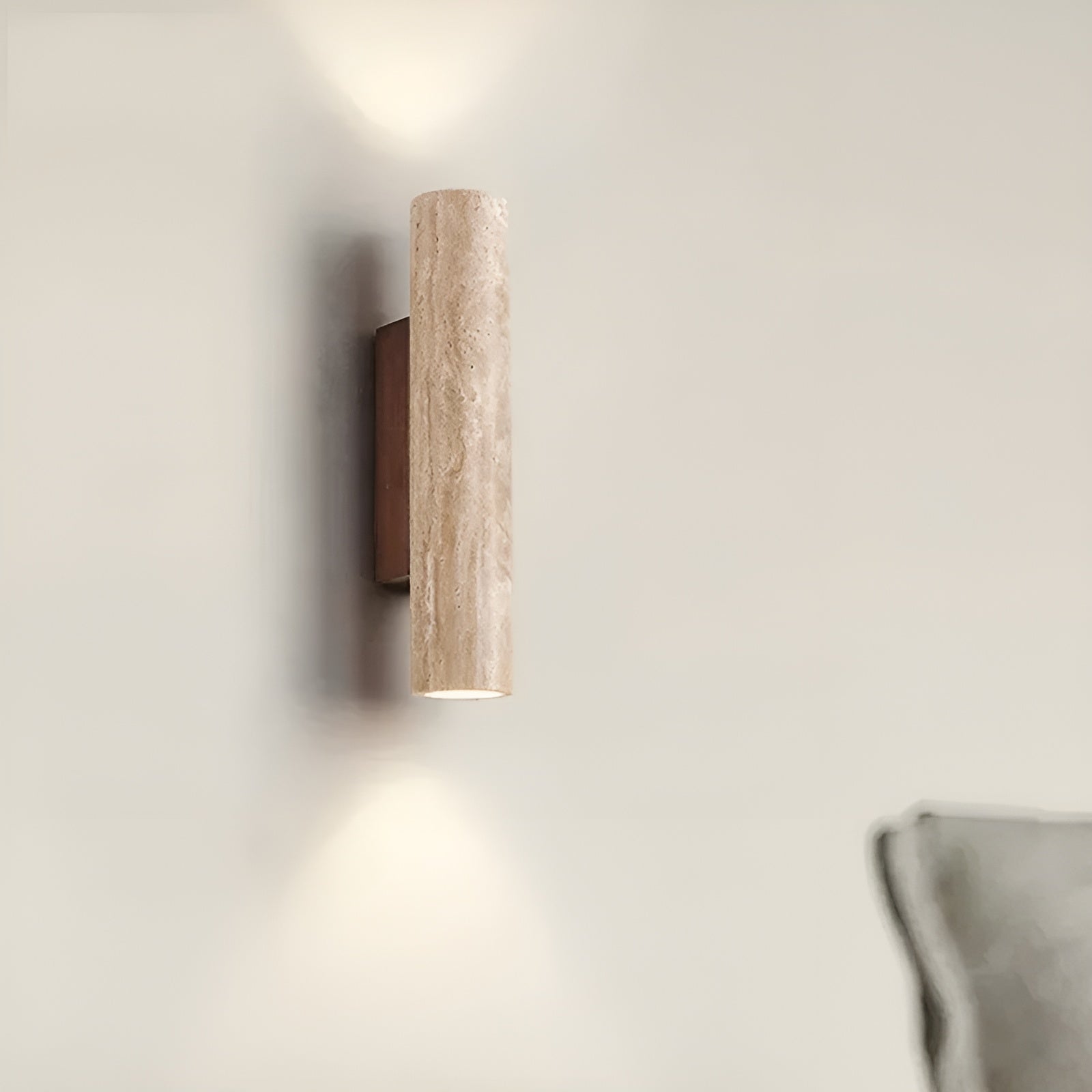 Elegante Wandlamp met Natuurlijk Travertin - TraveraGlow