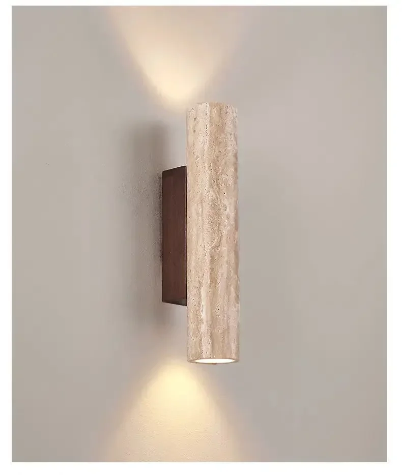 Elegante Wandlamp met Natuurlijk Travertin - TraveraGlow
