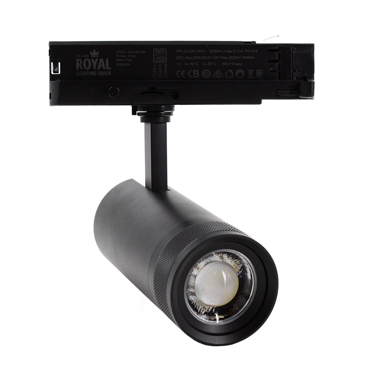 30W 3-Fase LED Dimbaar Railverlichting 2700lm - Targa Noir